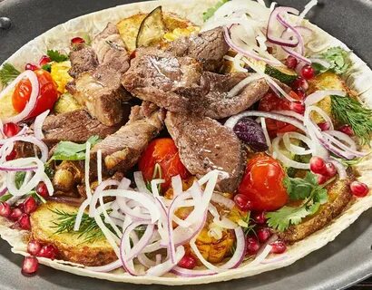 Мясо на садже с овощами