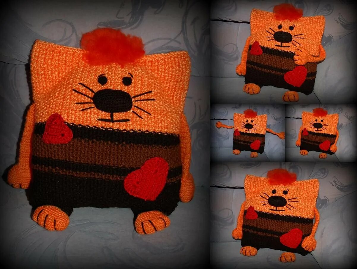 связать подушку кота крючком. вязаная подушка кот. подушка игрушка крючком. вязаные подушки котики. вязаные коты подушки.