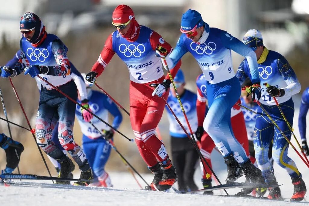 Лыжные гонки мужчины командный спринт россия. Большунов скиатлон Пекин.