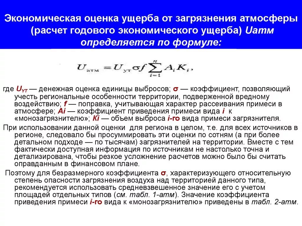 Расчеты загрязнения атмосферного воздуха. Оценка экономического ущерба. Расчет экономического ущерба. Экономический ущерб формула. Методика оценки ущерба.