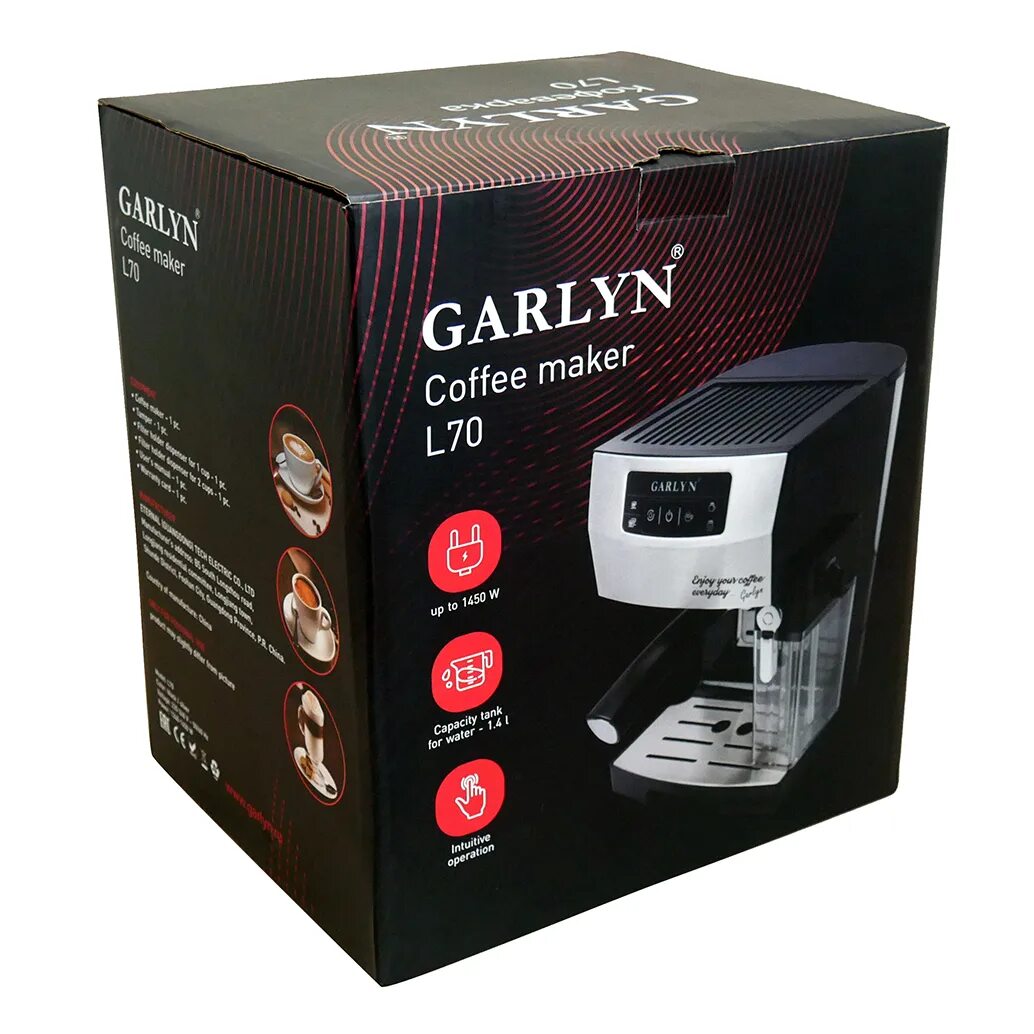 Garlyn barista compact отзывы. Кофемашина Garlyn l70. Рожковая кофеварка Garlyn. Кофемашина Garlin l1000. Кофеварка Гарлин л70.