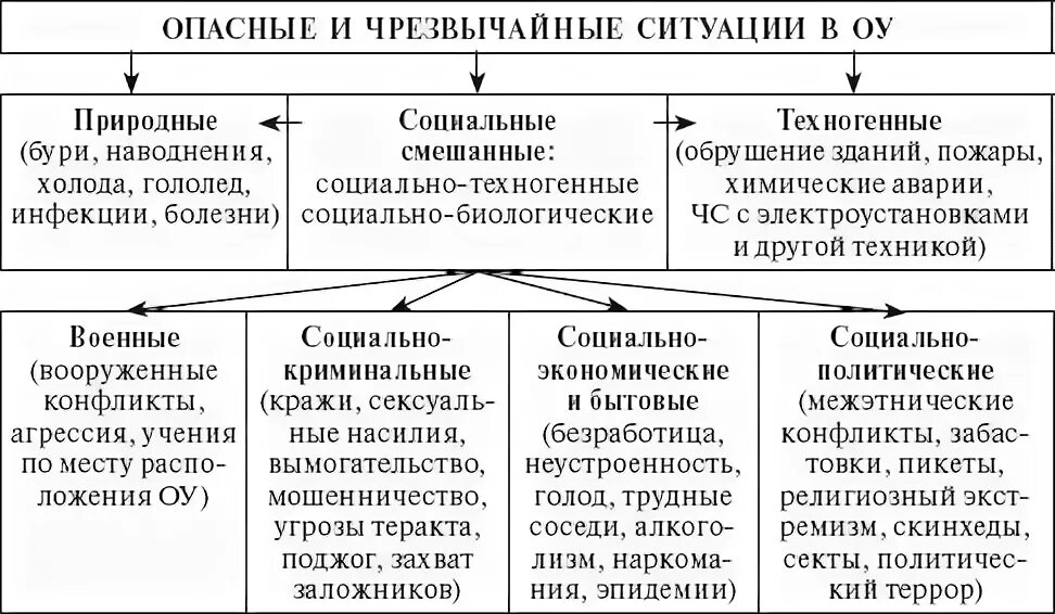 Социально природные опасности. Опасные и Чрезвычайные ситуации в ОУ. Виды опасных и чрезвычайных ситуаций. Виды опасных ситуаций. Возможные последствия опасных ситуаций.