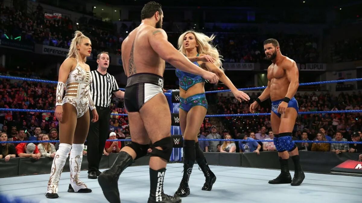 WWE Rusev Charlotte. Жена Русева WWE. Mixed matches undrwtr