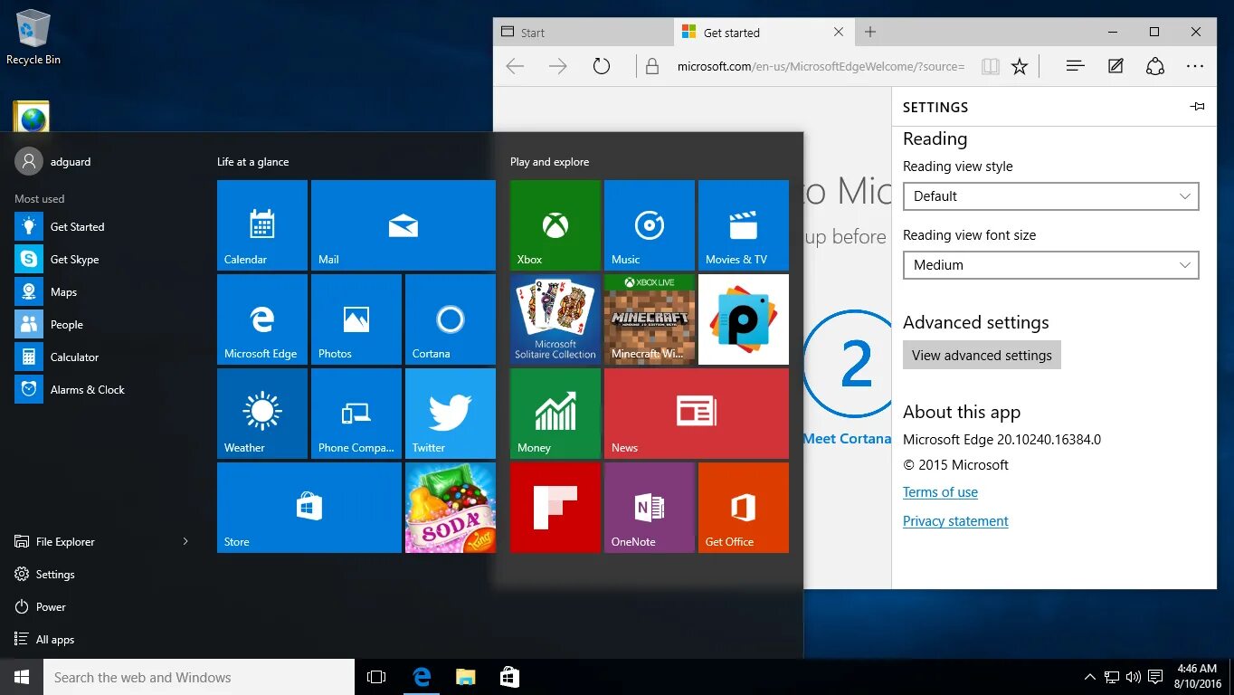 Windows 10 версии 1507. Интерфейс Windows 10 1507. Виндовс 10 первая версия 2015. 5.1 Виндовс 10. Версия 10 19