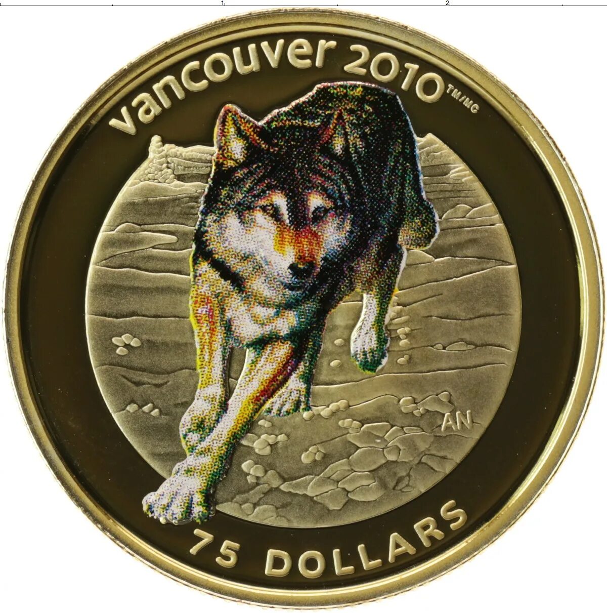 75 Долларов Канада 2009. 75 Долларов. Золотой волк логотип.