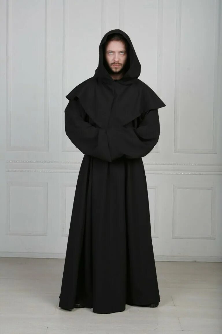 Ряса священника католика. Мантия священника инквизитора. Монахи в черном одеянии. Костюм монаха. Ряса монаха средневековья.