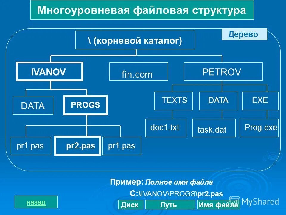 Файловая структура. Фиды файловых структур. Многоуровневая структура. Многоуровневая структура каталогов.