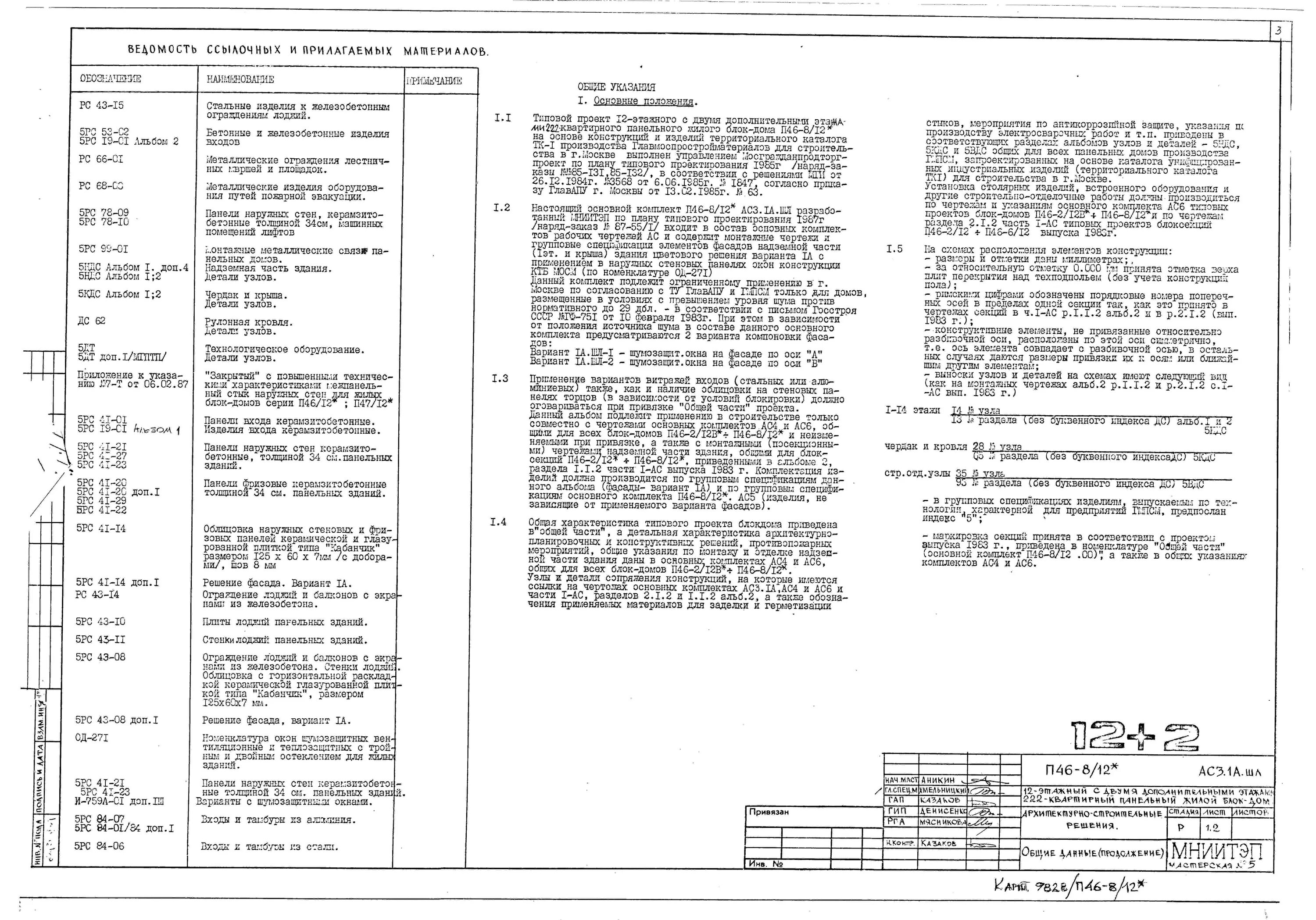 Общие указания типовой проект предприятий. Стеновые панели жилых домов спецификации. Общие данные марки АС. Спецификация фасадных элементов. П 46 12