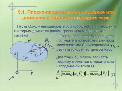 Плоское движение твердого тела примеры