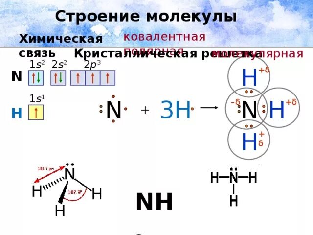 Химическая связь в веществе h2s