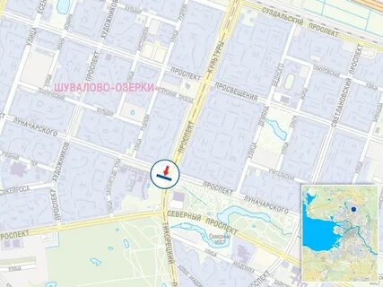 Луначарского спб на карте