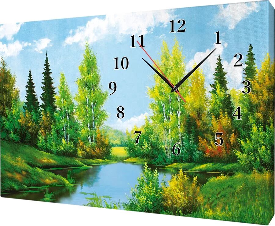 Часы-картина настенные. Часы с пейзажем настенные. Часы с картиной на стену. Электронные часы на стену с картиной.
