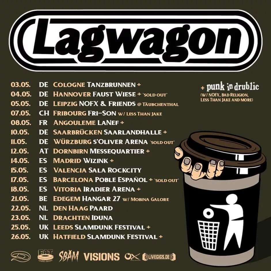 Bam visions. Lagwagon Tour. Punk in Drublic. NOFX Lagwagon. Lagwagon Warped Tour.