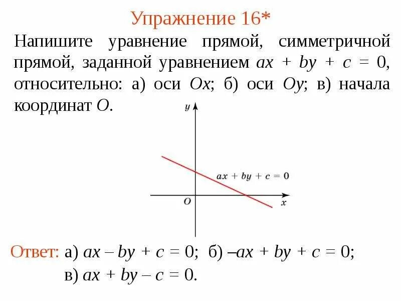 Уравнение прямой симметричной прямой относительно прямой. Уравнение прямой симметричной прямой относительно точки. Уравнение симметричной прямой. Уравнение прямой y=x. Координаты прямой x a 0