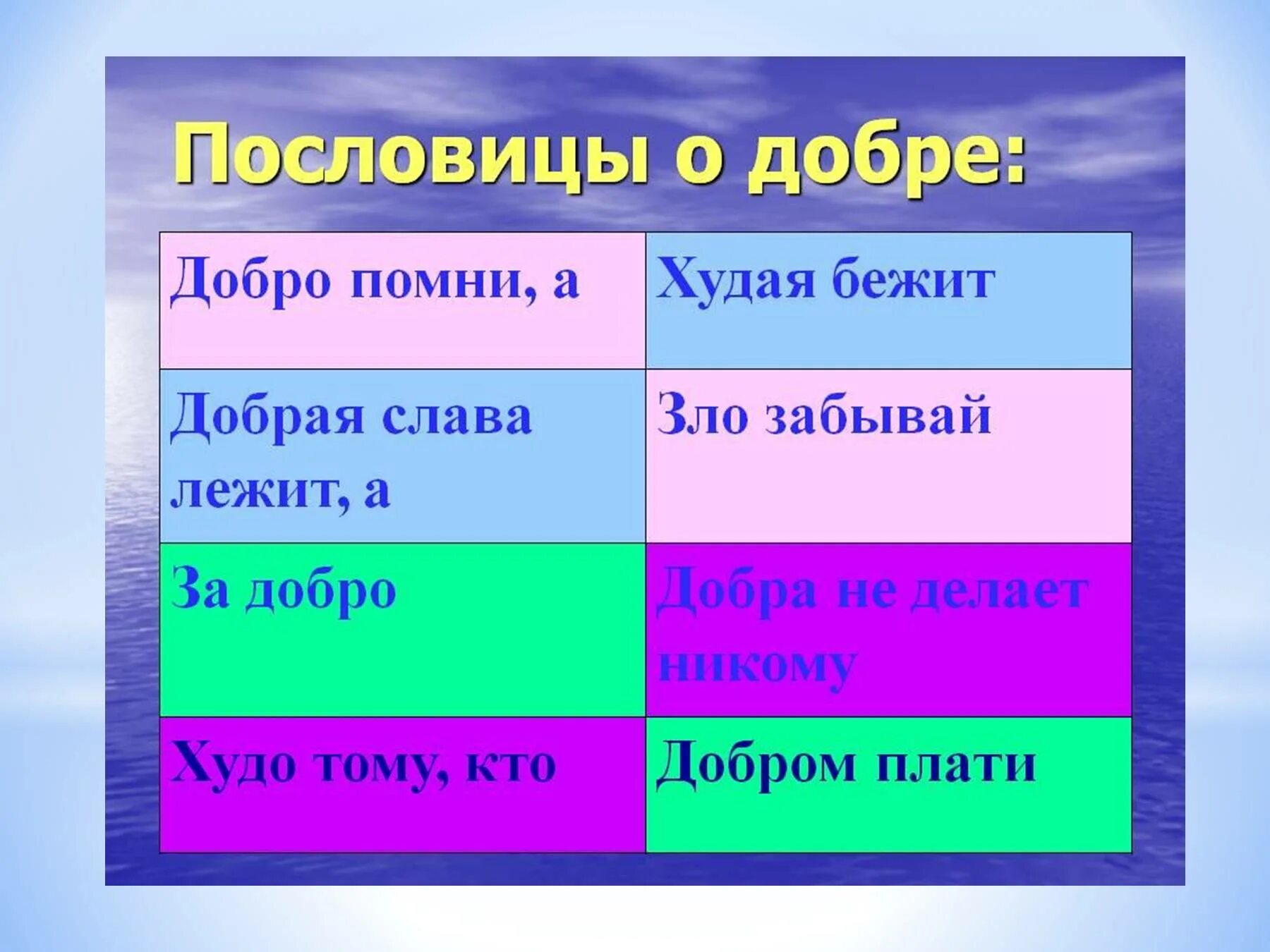 5 пословиц добры