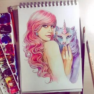Как нарисовать девочку единорога