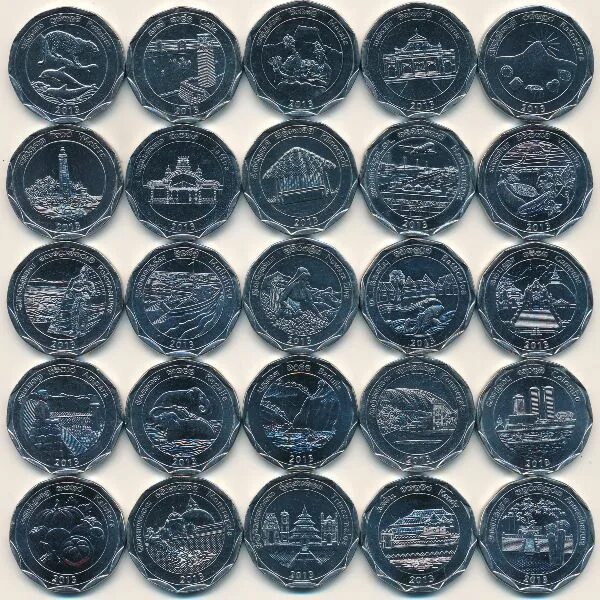 Наборы монет Шри Ланка. Анфас монеты Шри Ланка. Шри-Ланка: полный набор 25 монет 10 рупий 2013 провинции.