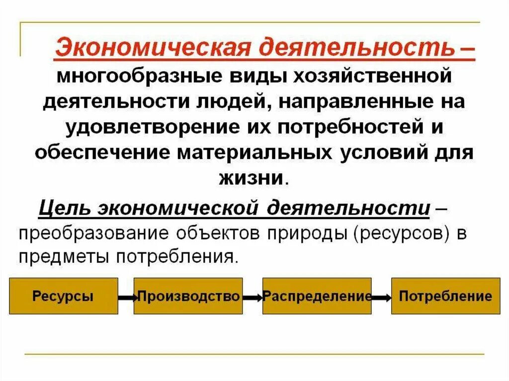 Понятие вид экономической деятельности