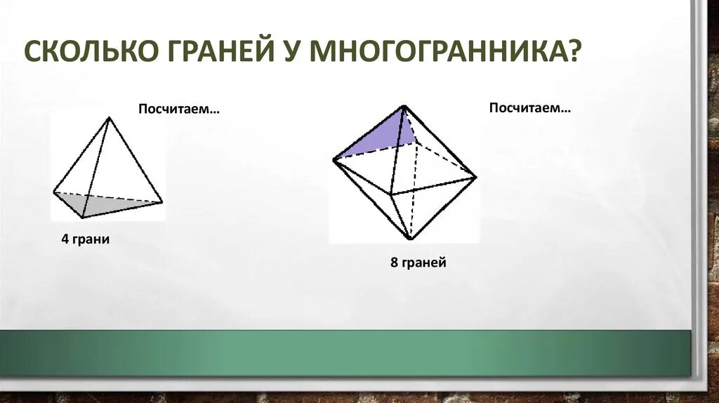 Сколько граней имеет октаэдр. Грани многогранника. Количество граней многогранника. Сколько количество граней у многогранника. Сколько граней граней.