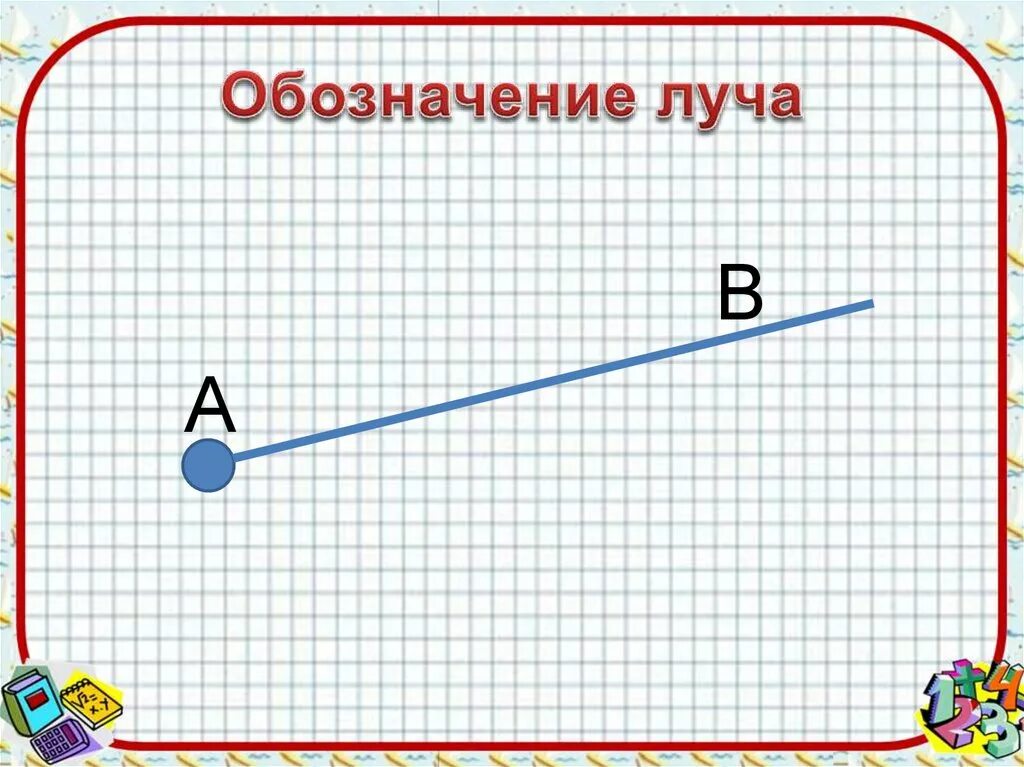 Математика начертить луч. Обозначение луча. Как обозначается Луч в математике. Как обозначается Луч в геометрии. Обозначение луча в геометрии.