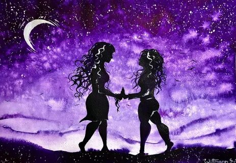 Lesbian Painting LGBT Wall Art Romantic Couple Artwork 12 by image 1.