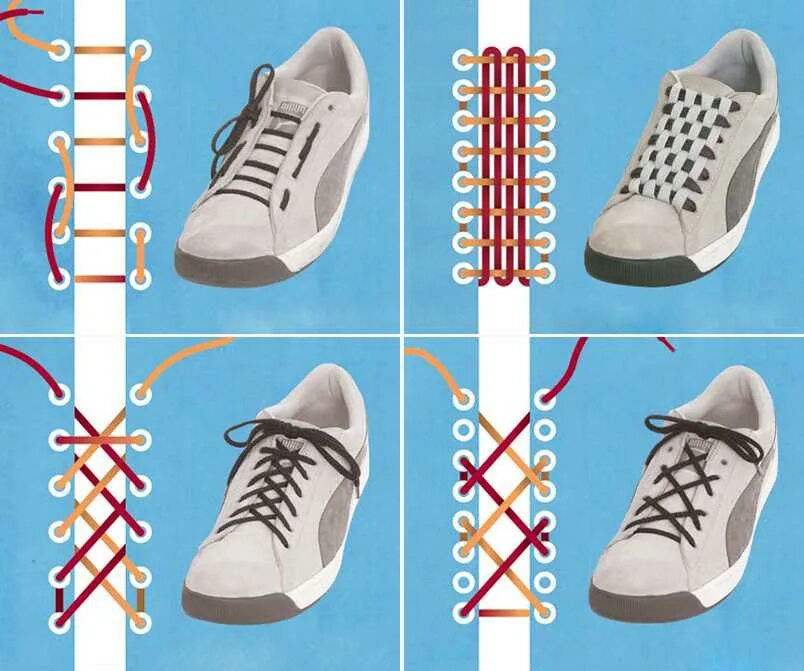 Способы зашнуровать кроссовки 5 дырок схема. Типы шнурования шнурков на 6 отверстий. Шнурки зашнуровать 5 дырок. Способы завязывания шнурков на 5 дырок. Как завязать шнурки по шагово