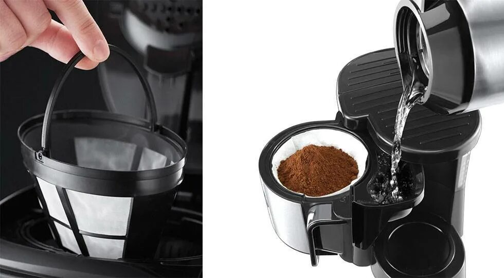 Отсек для молотого кофе. Кофеварка капельная Homberg hb11406, черный, серебристый. Фильтр Redmond RCM-1501. Фильтр для молотого кофе кофеварки. Фильтр для капельной кофеварки.