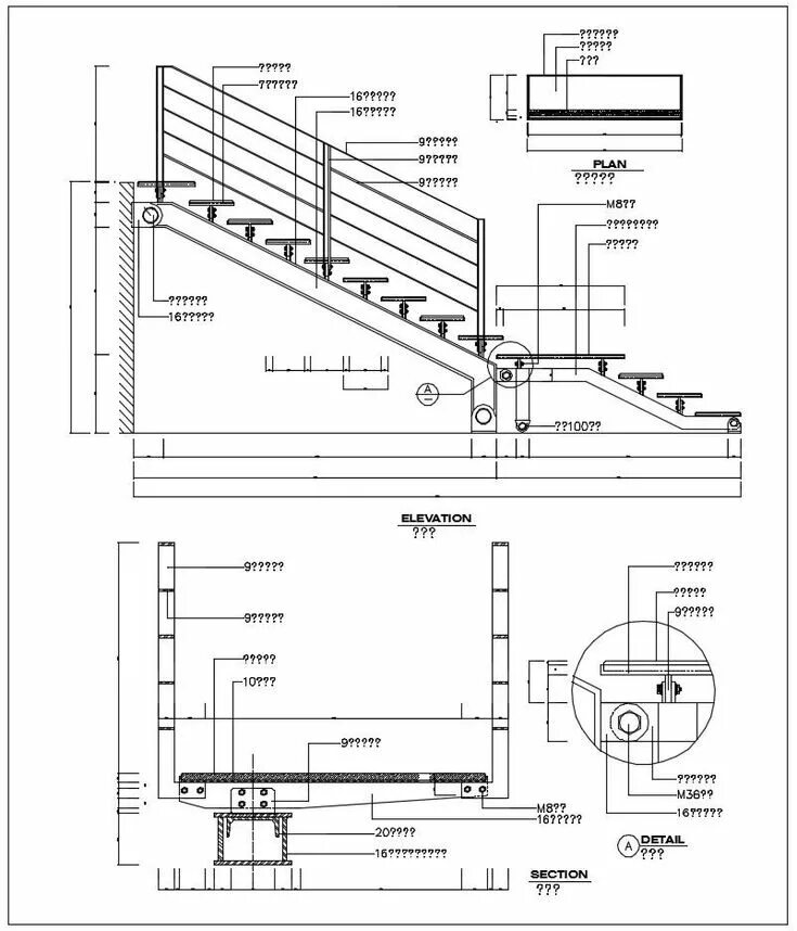 Detail pdf. Расчет лестницы на террасу. Detail. Heated Street Stairs detailed Section. Details.