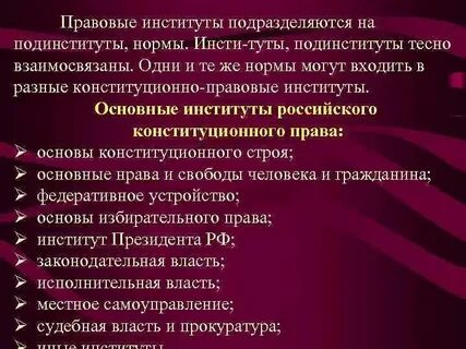 Система законодательных институтов