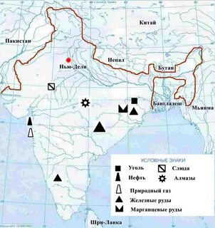 Минеральные ресурсы индии карта
