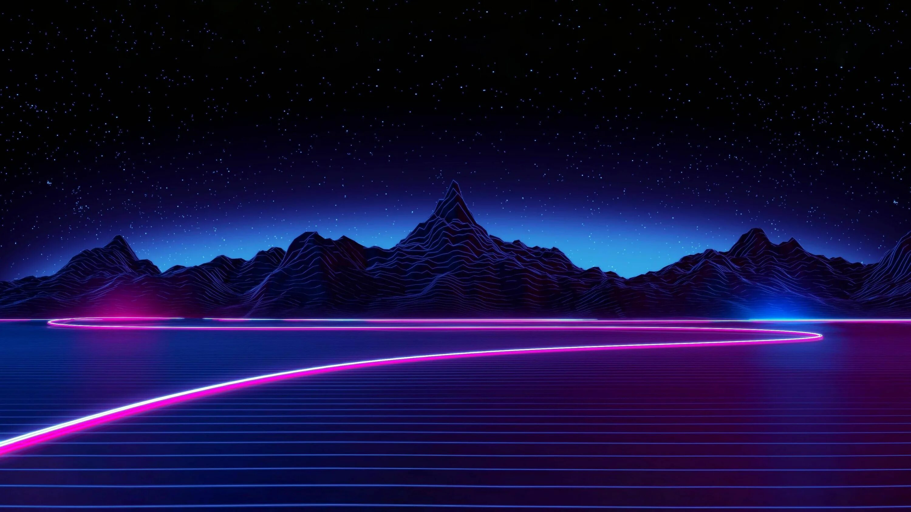 Qhd 2560x1440. Ретро Вейв горы. Ретровейв горы. Synthwave небо.