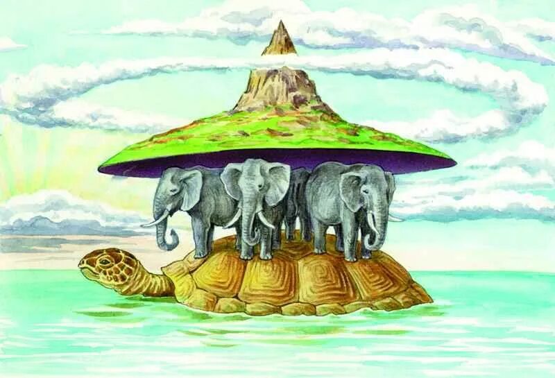 Древнейших людей представляет. Древние Индийцы представляли землю. Древние представления о земле на трех китах. Черепаха три слона земля. Черепаха три слона плоская земля.
