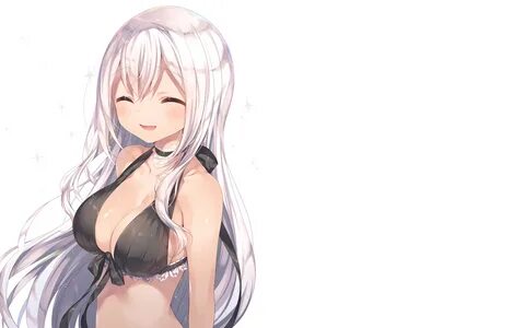 Download Wallpaper anime girls, white background, big boobs, long hair, gra...