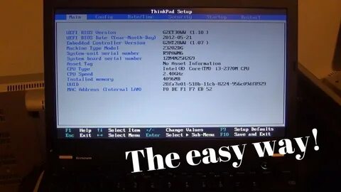 Lenovo thinkpad bios