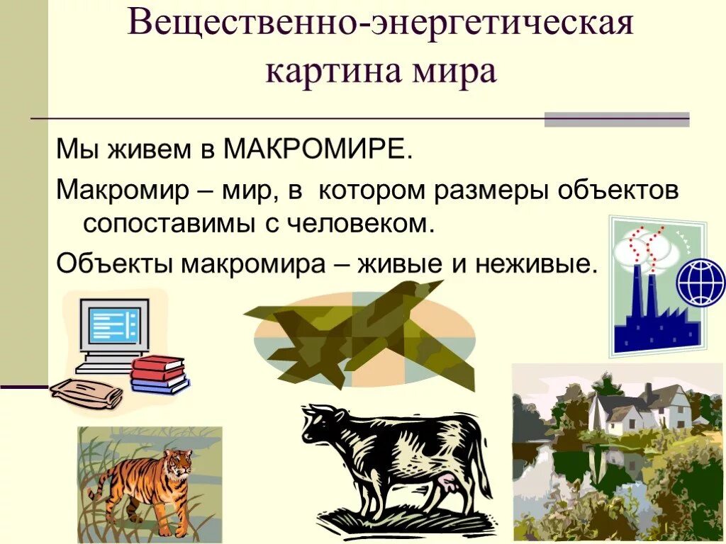 Мир вещественен. Объекты макромира. Миры в которых мы живем Естествознание. Макромир презентация.