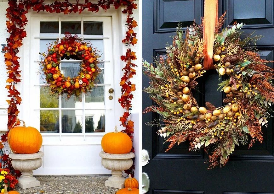 30+ Beautiful DIY Thanksgiving Wreath Ideas for your front door Fall crafts diy,