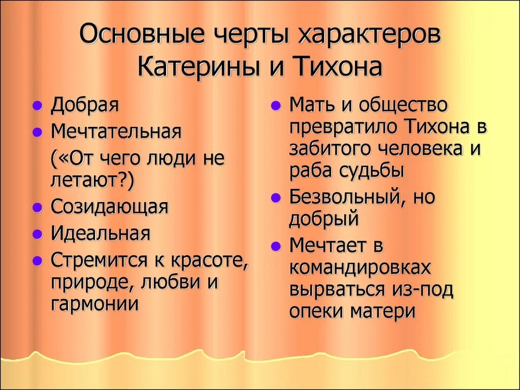 О какой черте характера говорится в произведении. Черты характера Катерины гроза. Черты характера Катерины в пьесе. Основные черты характера. Особенности характеров персонажей в пьесе гроза.