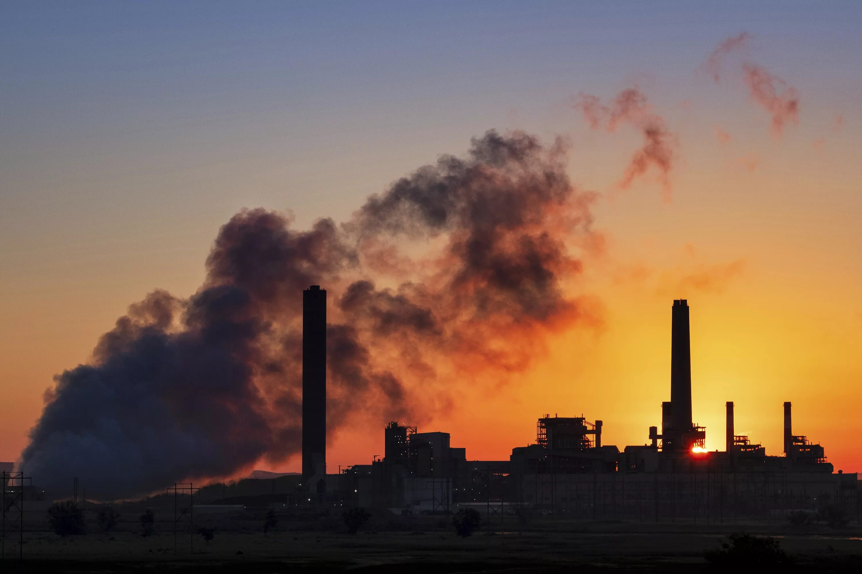 Загрязнение воздуха. Экологическая катастрофа. Глобальное потепление и выбросы. Заводы США выбросы.