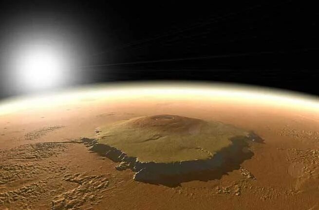 Гора Олимп на Марсе. Марсианский вулкан Олимп. Марс Планета гора Олимп. Марсианский потухший вулкан гора Олимп.