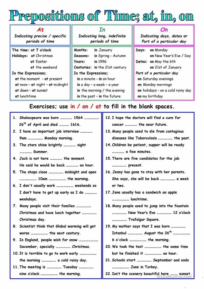 Keys to exercises. In on at в английском языке Worksheets. On in at в английском Worksheets. Предлоги at in on Worksheets. Worksheets English предлоги on at in.