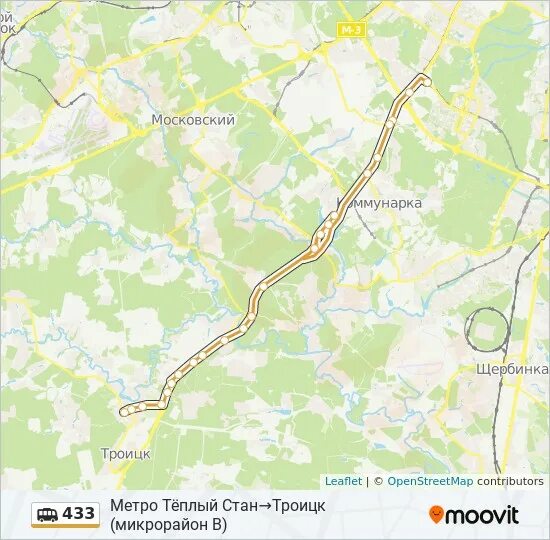 Автобус 433 маршрут остановки. Троицк микрорайон в 433. маршрутка 433 троицк теплый стан. метро в троицке на карте. троицк микрорайон в на карте.