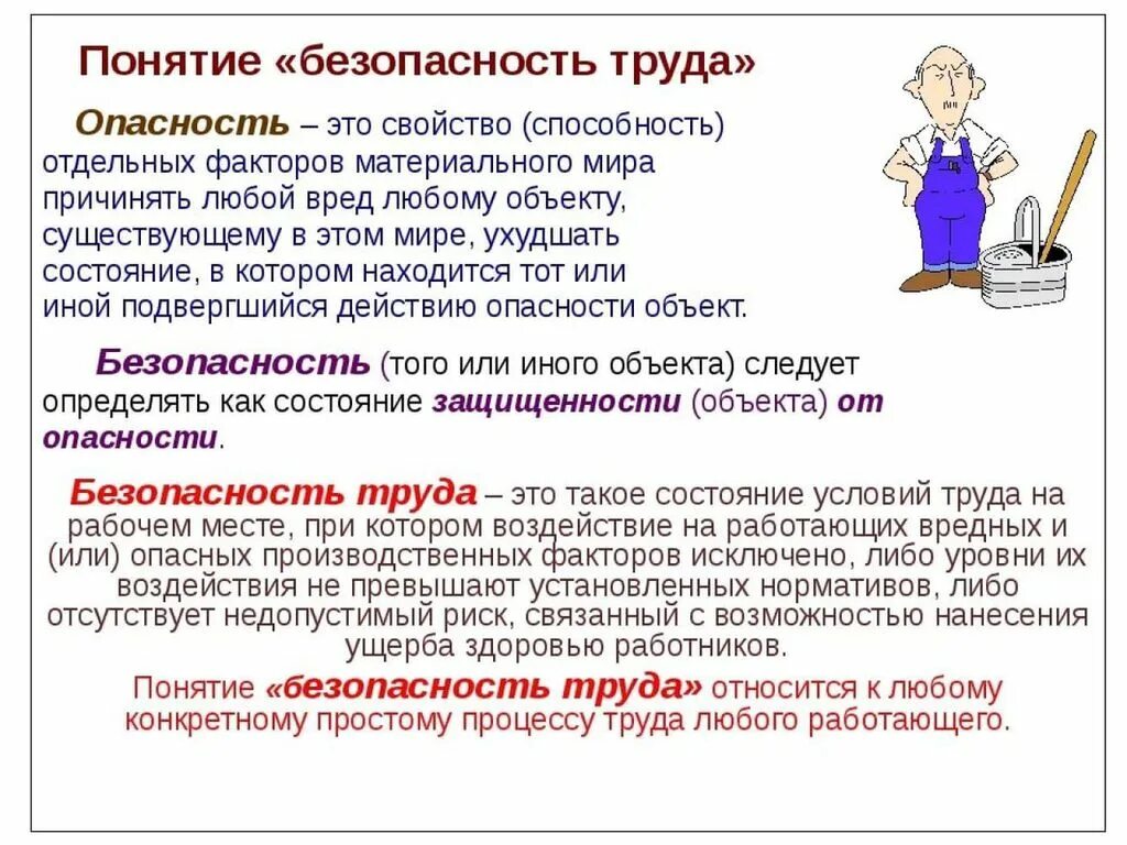 Безопасность труда зависит от. Понятие безопасные условия труда. Определение понятия безопасность труда. Понятие охрана труда. Термин безопасность условия труда.