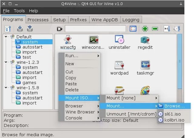 Wine prefix. Q4wine. q4wine установка. q4wine ubuntu. wine gui.