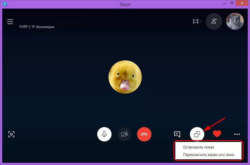 Как включить экран в скайпе