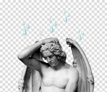 WEBPUNK , male angel statue transparent background PNG clipa