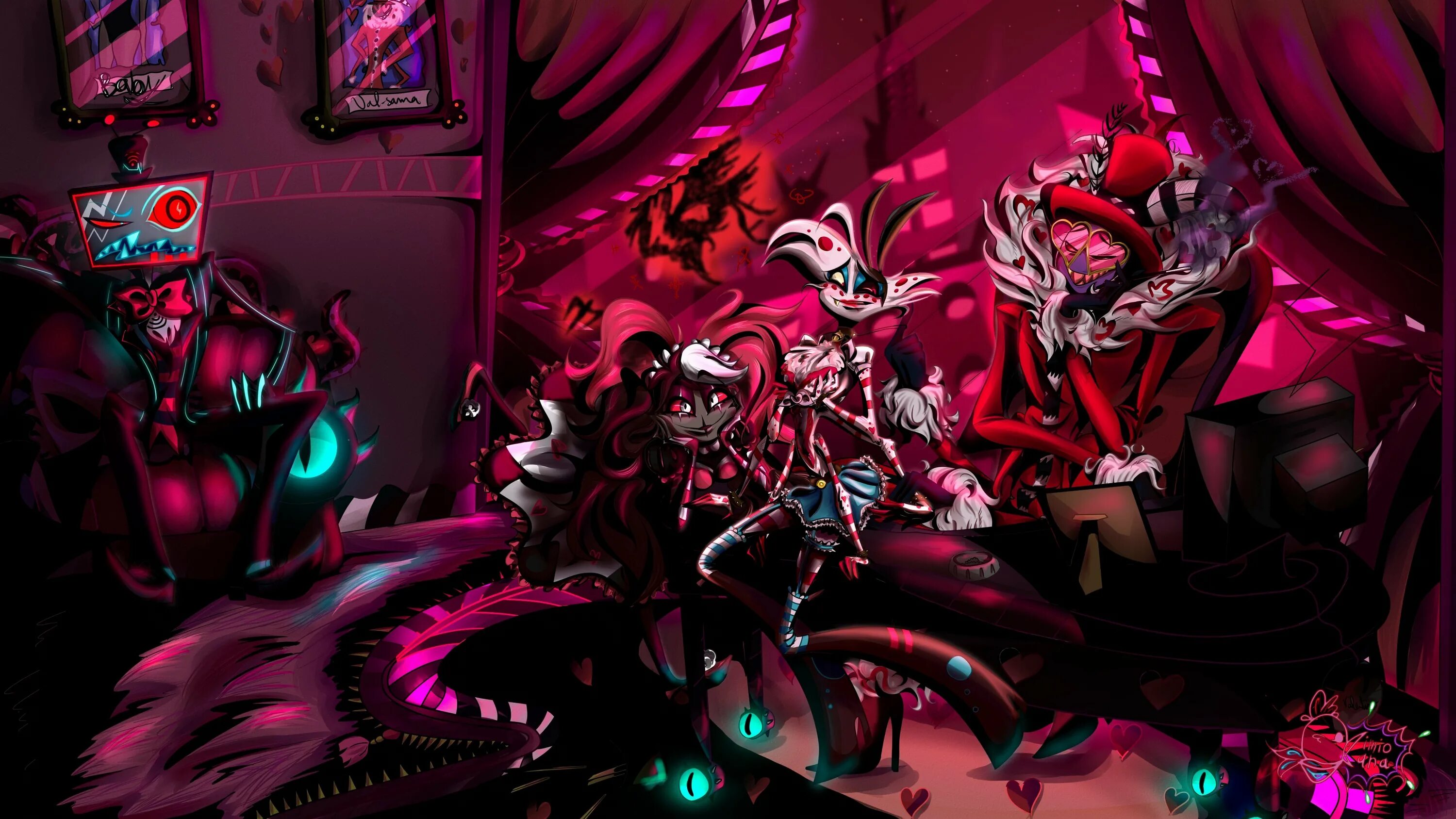 Вокс из отеля хазбин арт. Отель хазбин валентино и вокс. The legend of vox machina art. Вокс обои. Вокс хазбин.