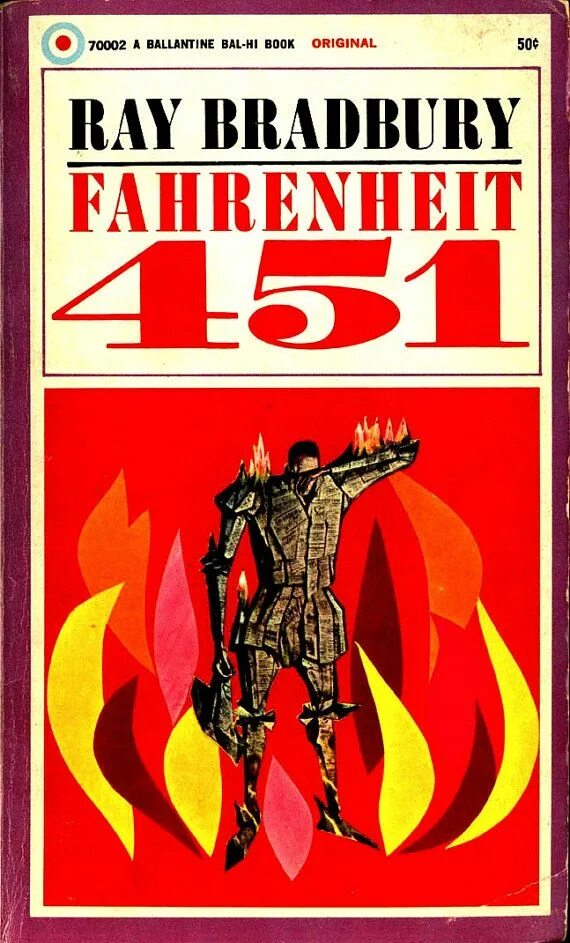 Книга Брэдбери 451 градус по Фаренгейту.