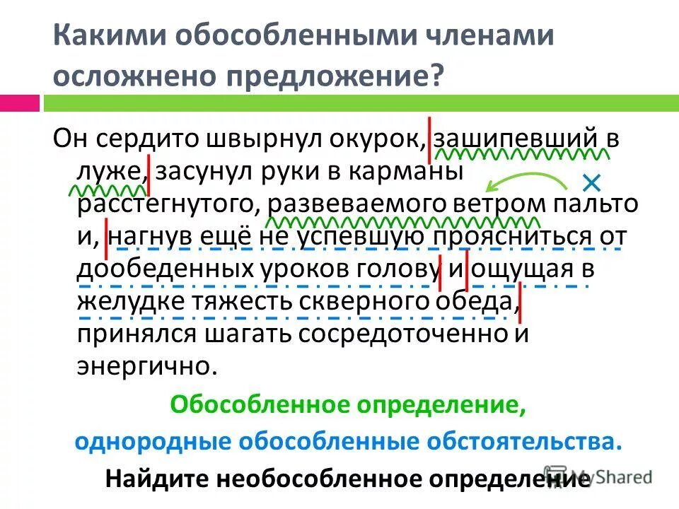 Текст содержит предложения с различными осложняющими членами