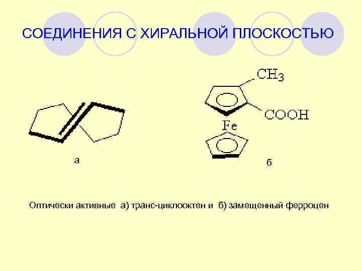 Транс циклооктен. Ферроцен формула структурная. Ферроцен строение.