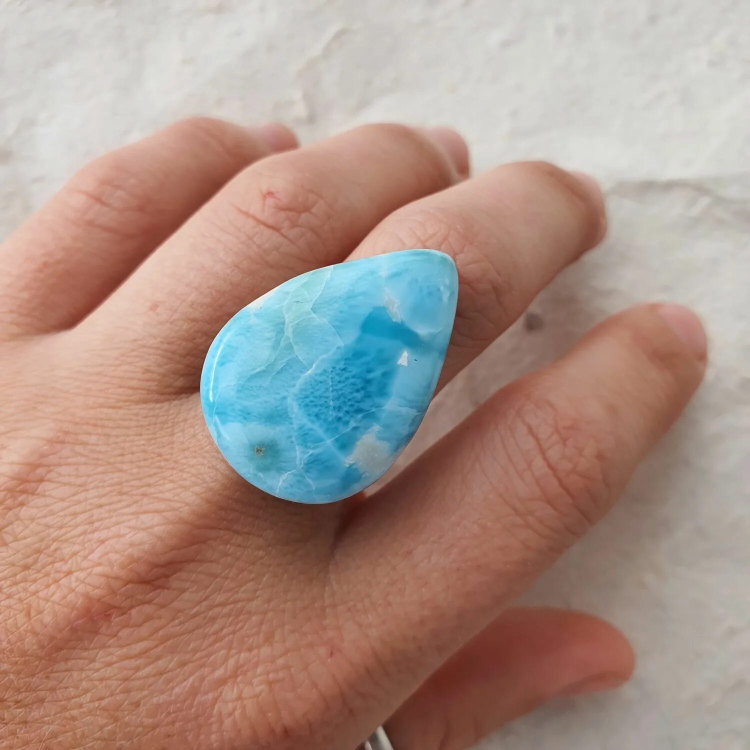 Ларимар кабошон груша 18х14 мм Натуральный камень Интернет-магазин RusGems ®